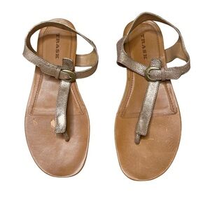 Trask Gold Metallic Hollyn Thong Sandals